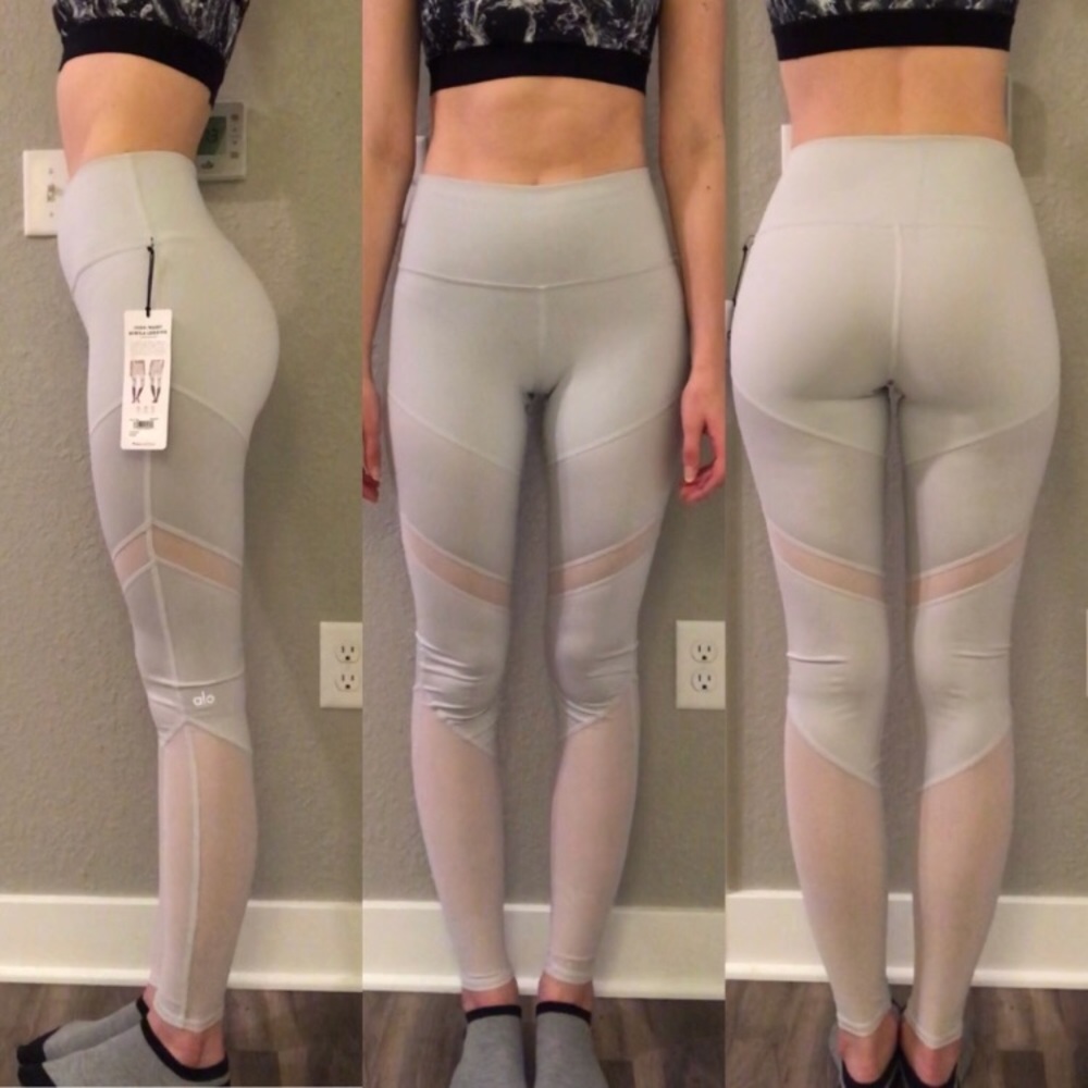 New Alo Gray High-Waist Sheila Leggings Small